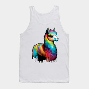 Alpaca Llama Rainbow Colordrops Tank Top